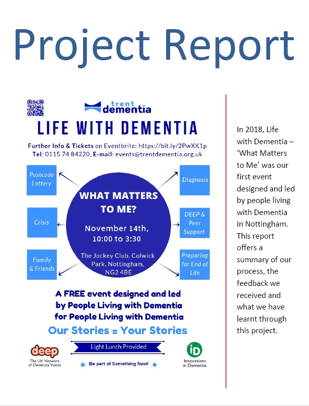 Life with Dementia project report 2018