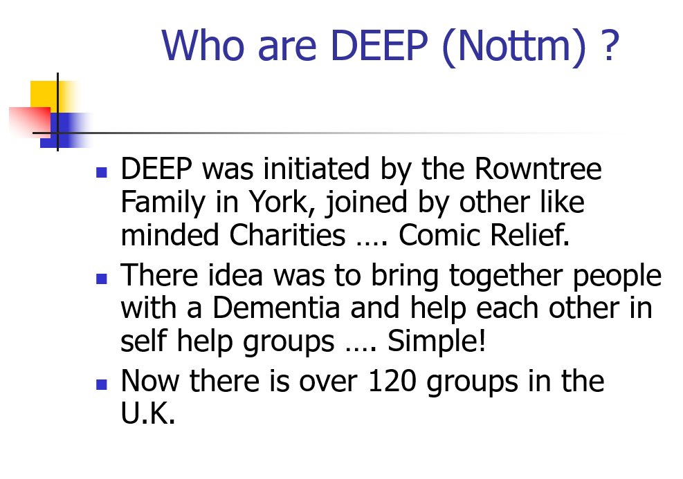 Screenshot from the Friends for Life DEEP Group presentation